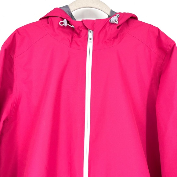 Nuage AtmoDry Hooded Rain Jacket Sz XL Pink Waterproof Long Breathable Bright - Picture 7 of 15